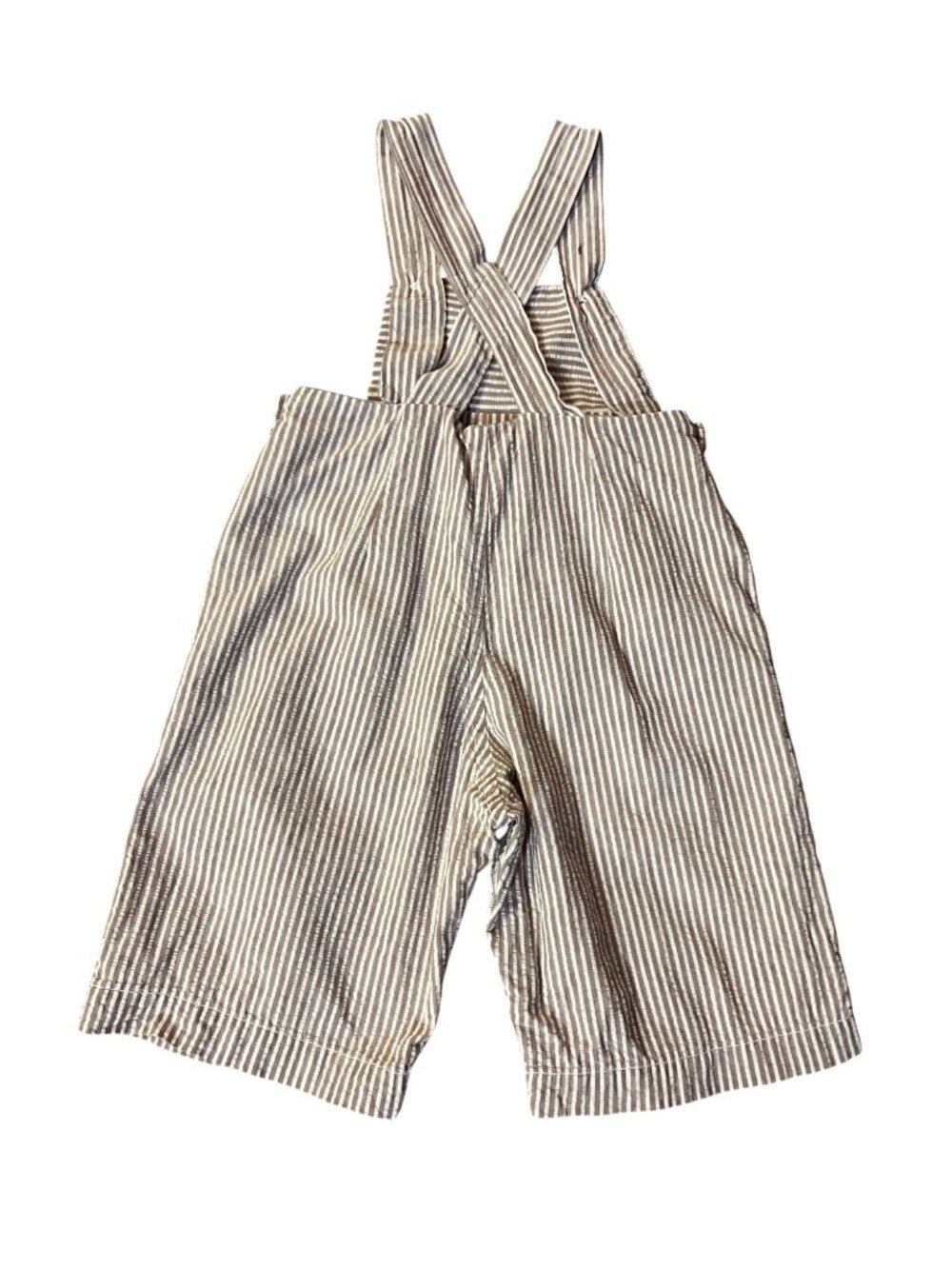 Vintage Handmade Baby Boy 6/9 Mo? Outfit Overalls Shirt Striped Set Used - Picture 15 of 16